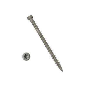 Coated Composite Deck Screws #10 x 2-3/4, Self Tapping Wood Screws and Deck Screws with Torx T20 Star Drive, Type 17 Point, Flat Head, 1 Free Bit Included (Gray, 75), by YYL FASTENER