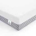 Dourxi Mini Crib Mattress, 38x24X4 Inch Dual Sided Comfort Gel Memory Foam, Breathable Premium Baby Mattress for Mini and Portable Cribs w/Removable Outer Cover - White&Grey