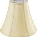 GO&SO Bell Lamp Shades Gold Medium Lamp Shade 6" Top x 13" Bottom x 9.8" High (Spider) Side Ribbing Hand Crafted Replacement Lampshade, Traditional Fabric Lamp Shade for Table Lamp, Floor Lamp