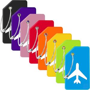 8 Pack Silicone Luggage Tags for Suitcases, TSA Approved, Privacy Protection Suitcase Bag Tag with Stainless Loop, Plane Travel Essentials by Gostwo, Mixed Color