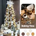 Sea Team 16-Pack Flocked Velvet Christmas Tree Ball Ornaments Set, Decorative Hanging Baubles, Shatterproof Plastic Decorations for Xmas Tree, Wreath, Garland, 80mm/3.15 Inches, Baking Time