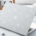 KEROM Glitter Case for MacBook Air 13 inch 2025-2022 M4 M3 M2 A3240 A3113 A2681, Luxury Bedazzled Shiny Bling Sparkle Textured PU Leather Hard Shell & Keyboard Cover for Mac Air 13.6 inch Case, White