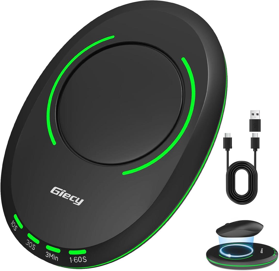 Ultra Slim Undetectable Mouse Mover, Mouse Jiggler with Adjustable Interval Timer & Breathing Light, Simulates Realistic Mouse Movement for Keeping Computer Laptop Active Office Home Remote Work