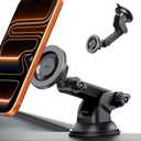 ESR Dashboard Magnetic Phone Holder for Car, for MagSafe Car Mount, Windshield Vacuum Car Mount for iPhone 17/16/16e/15/14/13/12, Samsung, Pixel 10, Charging Not Supported, 2 Metal Rings Included