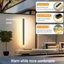 2Pack 47.2inch Long Outdoor Modern LED Wall Light,38W Waterproof IP65 Warm White 110V led Wall Mount Lighting Fixture Rectangular Black Wall Lights Elegant Frosted White Acrylic Anti Rust.