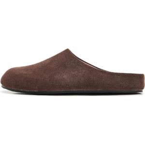 Women's Suede Clogs Round Toe Leather Mules Cork Footbed Clog with Arch Support Comfort Casual Slip-on Fall Shoes (8, Brown)