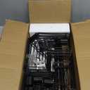 HapiRm Corner Shower Caddy Organizer - Shower Organizer Corner with Soap Holder, Toothbrush Holder and 4 Hooks, Rustproof Bathroom Shelf Tension Pole for 27.6 to 108.3 Inch - Black