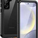 Lanhiem for Samsung Galaxy S24 Phone Case IP68 Waterproof Dustproof, Built-in Screen Protector, Rugged Full Body Shockproof Protective Cover for Galaxy S24 5G 6.2 Inch, Black