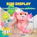 8 Pack Slow Rising Stress Ball, Cute Axolotl Stretchy Fidget Toys for Kids Adults, Stress Relief Stress Ball for Anxiety Relief, Ideal for Autistic Kids