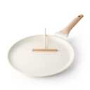 Kordisen Crepe Pan Nonstick, 12 Inch Healthy Coating Comales para Tortillas Dosa Pan with Spreader, Induction Compatible, PFOA Free (White)