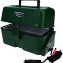 RoadPro RPLBSTOVET2 Electric Lunch Box Oven for Truck Portable Food Warmer Heated Lunch Box for Adults 12v Car Stove Van Life Travel or Construction – Deluxe, Hunter Green, 1 Quart