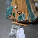 Backyard Discovery Buckley Hill Cedar Wood Swing Set with Wave Slide, Play Deck, Rock Wall Ladder, Belt Swings, Chalkboard, Canopy Roof, Outdoor Playset (Green)