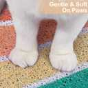 Unicorn Catcher Cat Litter Mat Quality Litter Box Mat Large Non-Slip Cat Litter Mat Litter Trapping Mat Soft Kitty Litter Mat Compatible Two Litter Boxes Cat Products Easy to Clean, Orange, Large