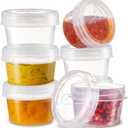 PLASTICPRO 6 Pack Twist Cap Food Storage Containers with Clear Screw on Lid- 4 oz Reusable Meal Prep Containers - Small Freezer Containers Microwave Safe Clear Plastic Food Storage