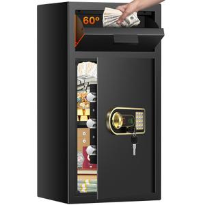 7.5 Cuft Large Commercial Drop Safe for Business, Anti-theft Depository Safe Box with Drop Slot, Digital Keypad, Spare Key and Removable Shelf, Heavy-duty Cash Drop Box Safe for Bars Office Retail