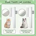 Flea Comb Set for Cats & Dogs  2 Self-Cleaning Flea Combs (Long & Short Teeth), Shell Comb, Detangling Comb & Electrostatic Hair Removal Glove  Effective for Removing Fleas, Tangles & Loose Hair