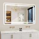 24"x48" LED Bathroom Mirror with Lights, Backlit + Front Lit, Anti-Fog, Lighted Bathroom Mirror for Wall, HD Shatterproof Tempered Glass, Dimmable, Memory Function (Horizontal/Vertical)
