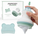 Momcozy﻿ Innovative Cradle Cap Brush with Pump, 2-in-1 Baby Cradle Cap Brush with Bubbler, Newborn Cradle Cap System, Shampoo Brush Baby Bath Essential Foamer Brush, Baby Hair Brush, Green