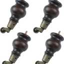 4.72" Height Wooden Furniture Legs Wood Sofa Legs Replacement Round Gourd Wooden Turned Feet with M8 Hanger Bolts and Caster Wheels for Couch Armchair Recliner Dresser Cabinet Ottoman