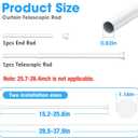 2Pack White Tension Curtain Rods18 to 36 Inch,Spring Loaded Curtain Rods No Drilling,Small Tension Rod for Windows Door Closet,Pressure Rod