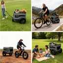 Bike Cargo Trailer&Hand Wagon,100 lbs Load Capacity, Heavy-Duty Bicycle Wagon Cart, Foldable Compact Storage & Quick Release with Universal Hitch, 16" Wheels