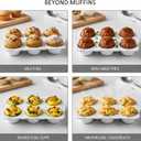 Hiceeden 2 Pack Ceramic Muffin Pans, 6 Cups Non-stick Muffin Tin Cupcake Baking Pans with Handles for Muffin Cakes, Egg Tarts, Mousse, Pot Pie, Jelly