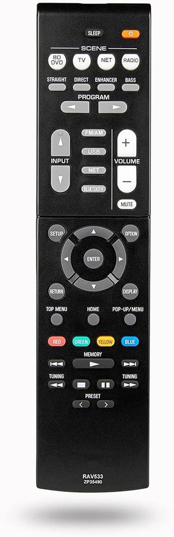 Replacement Remote Control for Yamaha Home Theater Audio Receiver ZP457800 RAV534 RAV531 RAV532 RAV533 RXV581BL RX-V581BL RXV583 HTR-4068 RX-V581 RX-V481 RXV57 RXV583BL TSR-5790BL TSR5810 TSR-5810