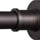 BRIOFOX Industrial Shower Curtain Rod - Never Rust Non-Slip 43-72 Inch Stainless Steel, Bronze, Painted-gold Finial