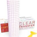 HTVRONT Transfer Tape for Vinyl - 12" X 120 ft w/Red Alignment Grid Transfer Paper for Adhesive Vinyl, Silhouette Cameo Vinyl Transfer Tape for Vinyl for Decals,Signs, Windows, Stickers