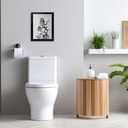 Framed Bathroom Decor Wall Art Wear Crown Frog Toilet Paper Pile - Playful Bathroom wall decor Animal Art black and white canvas wall art print can be hung directly - Frame, 8 "x 10"