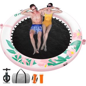 FBSPORT Inflatable Water Hammock Round Floating Ring for Adults