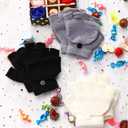 Boao 6 Pairs Kids Winter Convertible Fingerless Gloves Knitted Mitten Warm Gloves with Cover for Kids and Teens (4-11 Years)