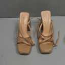 ISNOM Platform Chunky Heels for Women, Block Heel Sandals with Open Square Toe and Ankle Strap, Size 8