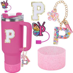 Use for Stanley Cup Accessories Charms 40oz 30oz,Compatible with Stanley Cup Letter Charms for Handle Silicone Boot,Straw Cover Topper & Sticker