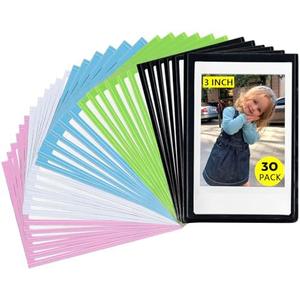 CAIYOULE Mini 3 Inch Magnetic Pocket Picture Frame for Fujifilm Instax Mini Polaroid Instant Film, Magnetic Photo Frame for Refrigerator, Fridge Magnet Frame Decor for School, Office, Colorful
