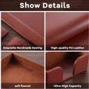 5 Pcs Bonded Leather Desk Organizer Accessories Set 30 x 18 Inch Leather Desk Mat Protector Sticky Note Holder File Paper Tray Pen Cup Business Card Holder Workspace Decor for Women Men