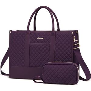 LOVEVOOK Laptop Bag for Women 17.3 inch Lightweight PU Laptop Tote Bag, Large Capacity Computer bag with Clutch Purse for Business, Work, Office, Travel, School,Casual