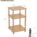 Fultyle End Table, Modern Side Table with 3 Tier Open Shelf, Small Table Bed Side Tables Bedroom for Small Spaces, Living Room and Office (Rustic Walnut)