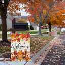 Welcome Fall Squirrel Garden Flag 12x18 Inch Double Sided Outside Autumn Maple Leaves Nut Small Burlap Yard Flag Farmhouse Outdoor Decoration