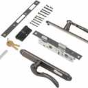 Solid Brass Lever Handle Mortise Lock Set for Screen/Storm Door Replacement, Only for Left-hinged Outswing Door(View from Outside) of 1 in. Or 1.38 in. Thickness, Brushed Dark Bronze