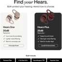 Hears One Ear Plugs for Noise Reduction - Patented Reusable Concert Earplugs, 20dB SNR Sound Reduction, Hypoallergenic for Musicians, Motorcycle and Sleeping with 4 tip Sizes - Brass Blue