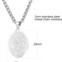 St Michael the Archangel Necklace Pendant Necklace for Women Men with 3mm Wheat Chain 20"+2"