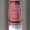 Mirror Case Compatible with iPhone 15Cute Kawaii 3D Cartoon Retro Phone Cover Fun Soft Rubber Shockproof Protector for Women Girls-Push and Pull Pink