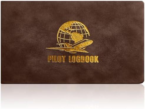 chiazllta Pilot Logbook Aviation Logbook Journal Flight Log Book for Professional & Student Pilots 122 Pages Hardcover Aircraft Record Book for FAA Documentation Aviation Gifts and Gear 4.6 x 8.1 Inch, Set of 2