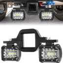 Hitch LED Lights,EBESTauto 4 Inch LED Work Light Pods with 2.5 Inch Towing Hitch Mount Brackets for Truck Trailer SUV Pickup Fit Dual Led Off-Road Driving Hitch Light bar