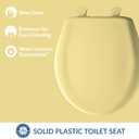 Bemis Classic Colors Slow Close Toilet Seat, Easy Clean Hinges and Durable Plastic Seat, Made in USA, Round, Yellow