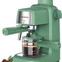 KEENSTAR 3.5Bar Espresso Machine with Milk Frother, 800W Compact Espresso and Cappuccino Machine with Preheating Function, 4 Cup Espresso Maker for Cappuccino or Latte, Gift for Coffee Lover, Green