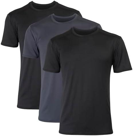 Hanes Men's Moves Mesh T-Shirt, X-Temp Moisture-Wicking Tee, White or Black/Grey, 3-Pac
