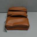 Custom Logo PU Leather Waterproof Cosmetic Bag Pouch Skincare Cosmetic Partition Storage Travel Toiletry Bag Makeup Bag, Brown - Pack of 3