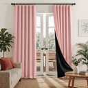 RYB HOME Pink Blackout Curtains for Girls Bedroom, 2 Panels 100% Blackout Thermal Insulated Noise Reducing Window Drapes for Kids Baby Room Living Room, 52 inches Wide by 96 inches Long